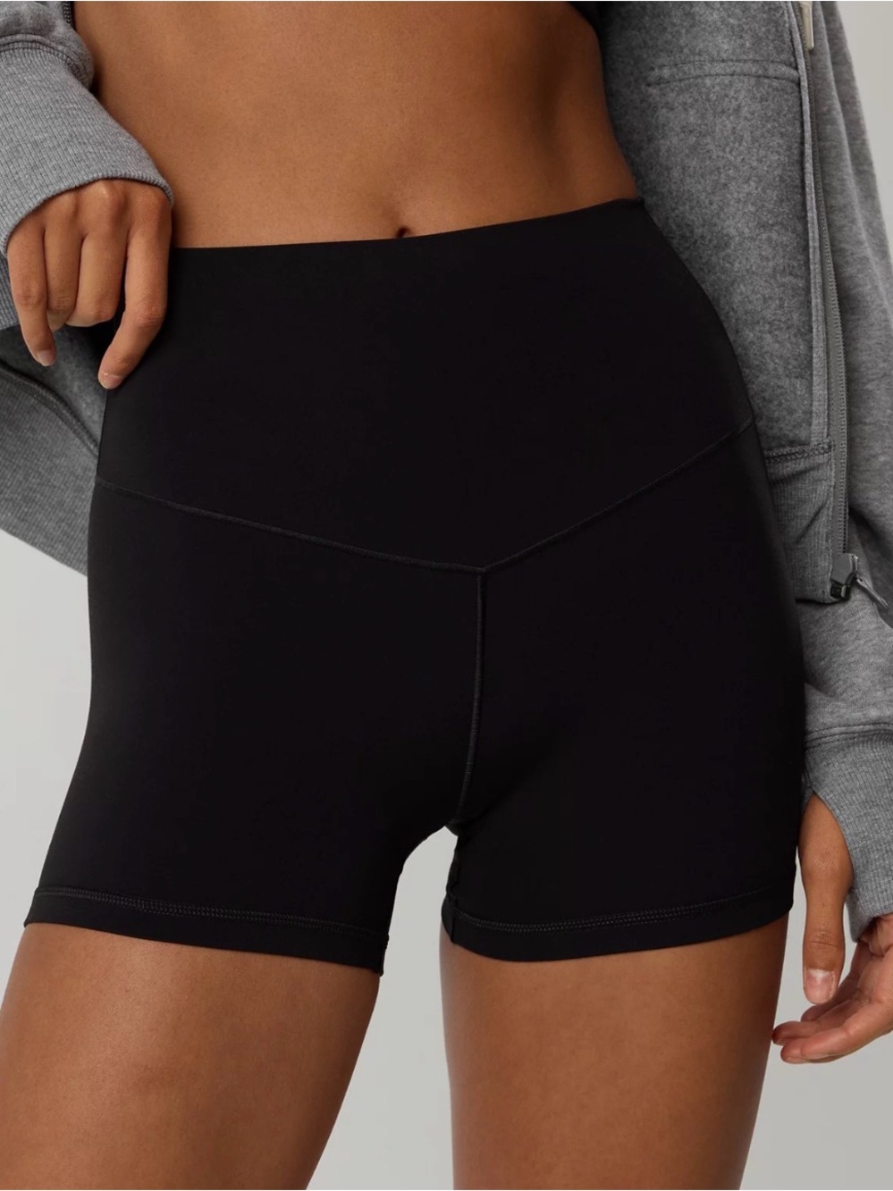 aerie High-Rise Black Athletic Bike Shorts